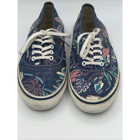 VANS VAN DOREN 7.5 mens Blue Tropical FLORAL 9 WOMENS 5 OLD SKOOL Blue Pink - Picture 4 of 8